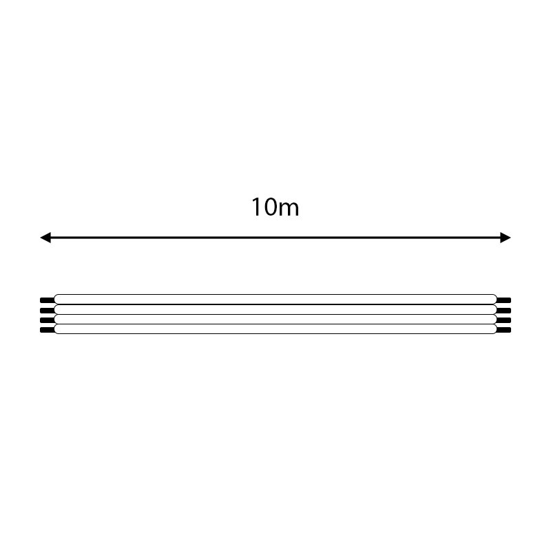 5-aderige ledstrip kabel 24AWG 10m maataanduiding