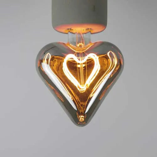 E27 LED Lampe Filament Herz rauchgrau 5W 2200K dimmbar
