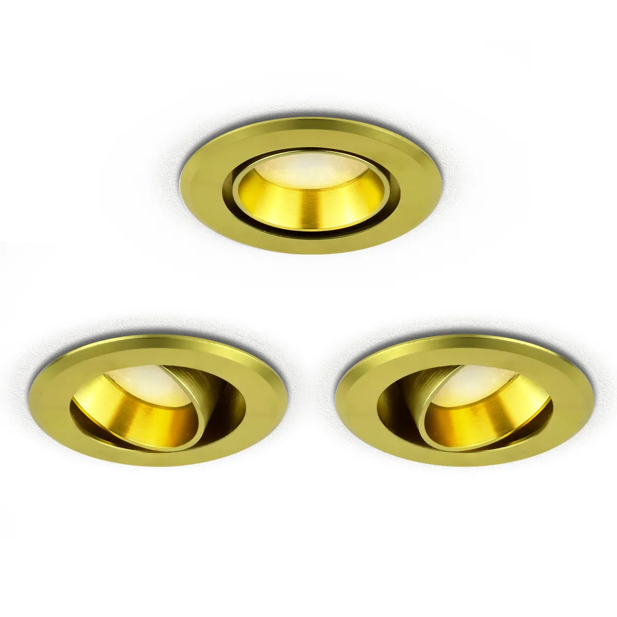 Goldener LED-Einbaustrahler 5W 3000K Warmweiß ⌀70mm schwenkbar