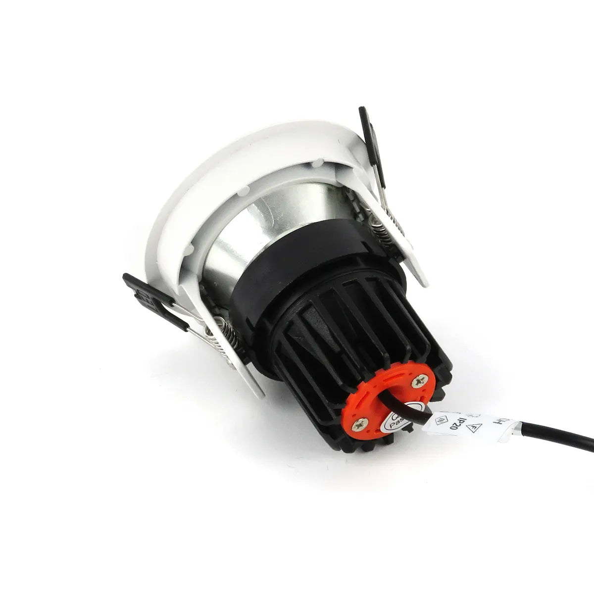LED-Einbaustrahler 5W 3000K Warmweiß ⌀83mm schwenkbar Schwarz mit weißem Rand