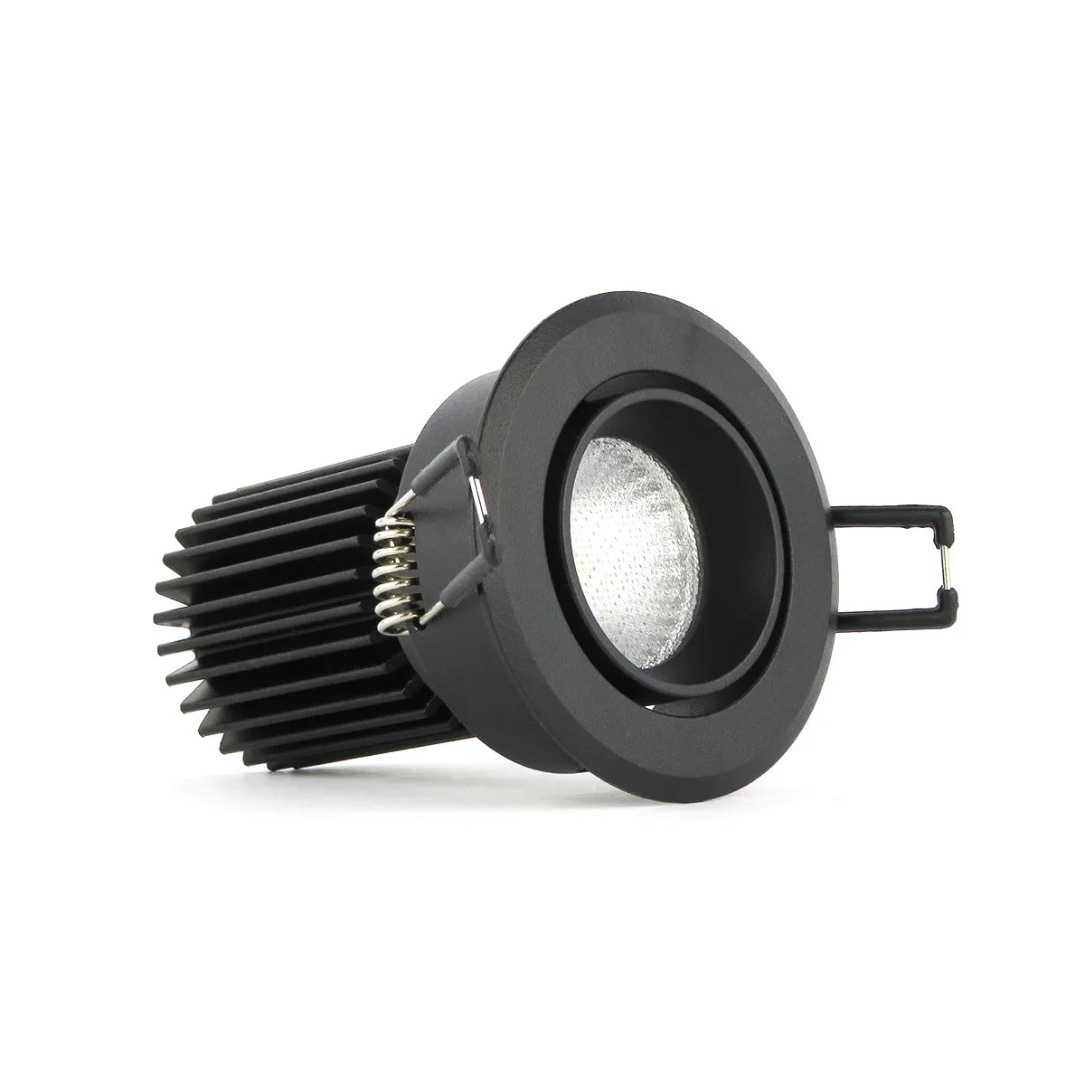 Schwarzer LED-Einbaustrahler 5W 3000K Warmweiß ⌀70mm kippbar