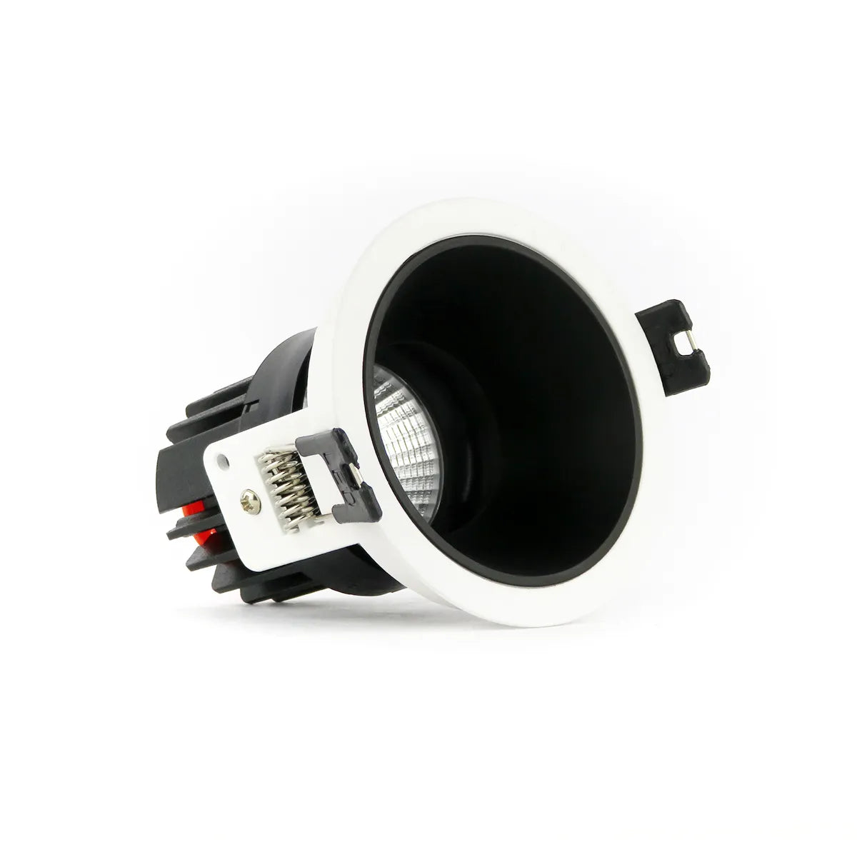 LED-Einbaustrahler 5W 3000K Warmweiß ⌀83mm schwenkbar Schwarz mit weißem Rand