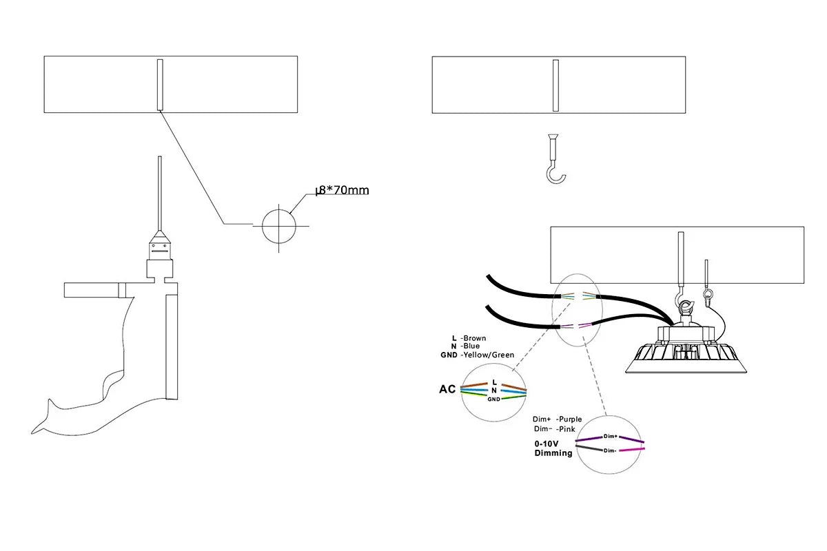LED UFO Highbay 200W 200lm/W IP65 Dimbaar, productfoto 5