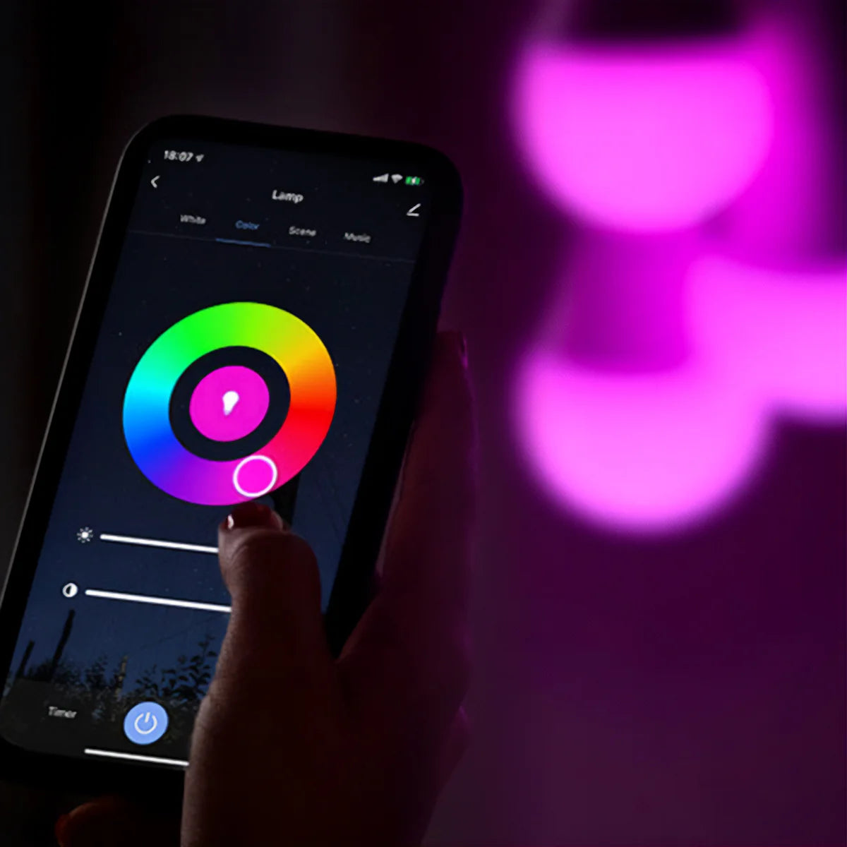 E27 WiFi-LED-Glühbirne 7W RGB+CCT