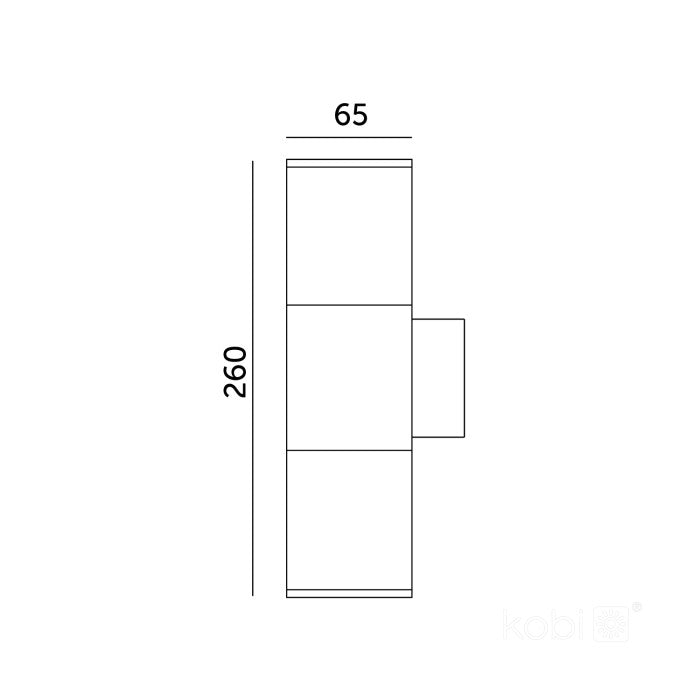 LED Wandleuchte bi-direktional 65x260mm rund GU10 IP54