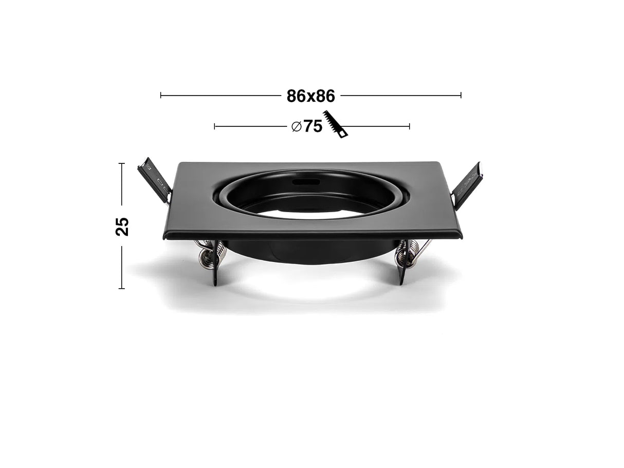 LED-Einbauleuchte GU10 IP20 86x86mm schwenkbar