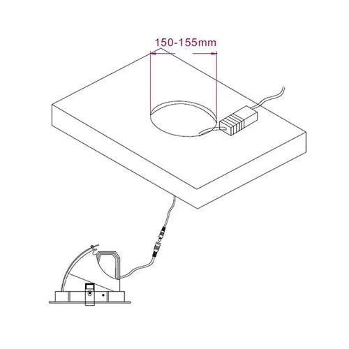 LED Banana Einbauspot 30W ⌀165mm 45° neigbar 360° drehbar