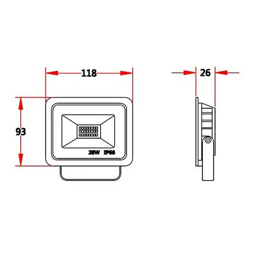 LED-Flutlicht 20W IP66 Wasserdicht