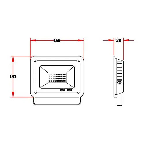LED-Flutlicht 30W IP66 Wasserdicht