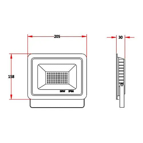 LED-Flutlicht 50W IP66 Wasserdicht