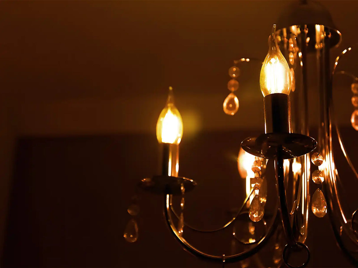 E14 LED-Lampe, Filamentflamme, 5 W, 2200 K, dimmbar