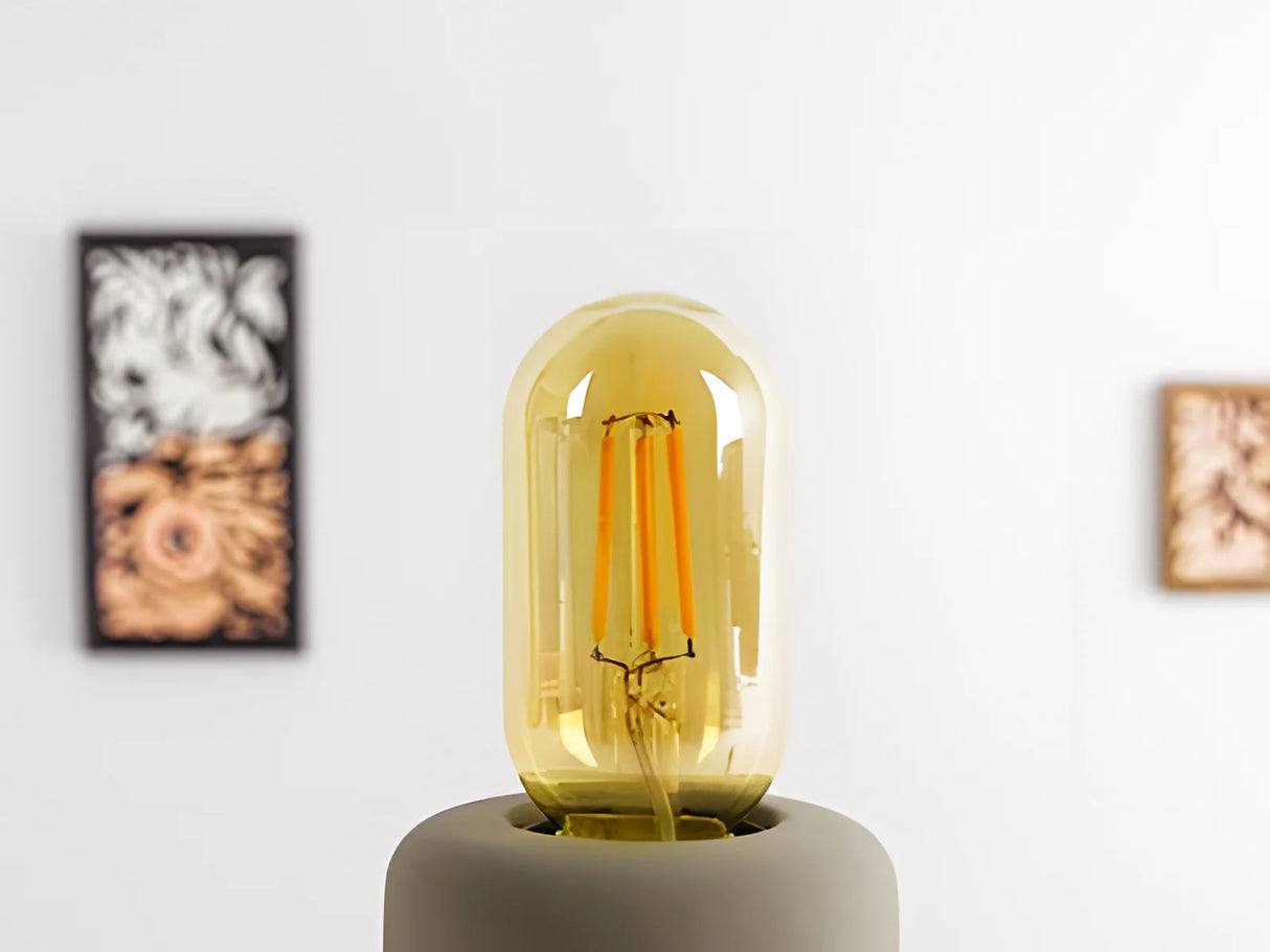 E27 LED-Lampe, Glühfaden, T45-Röhre, 4 W, 2200 K, bernsteinfarben, dimmbar
