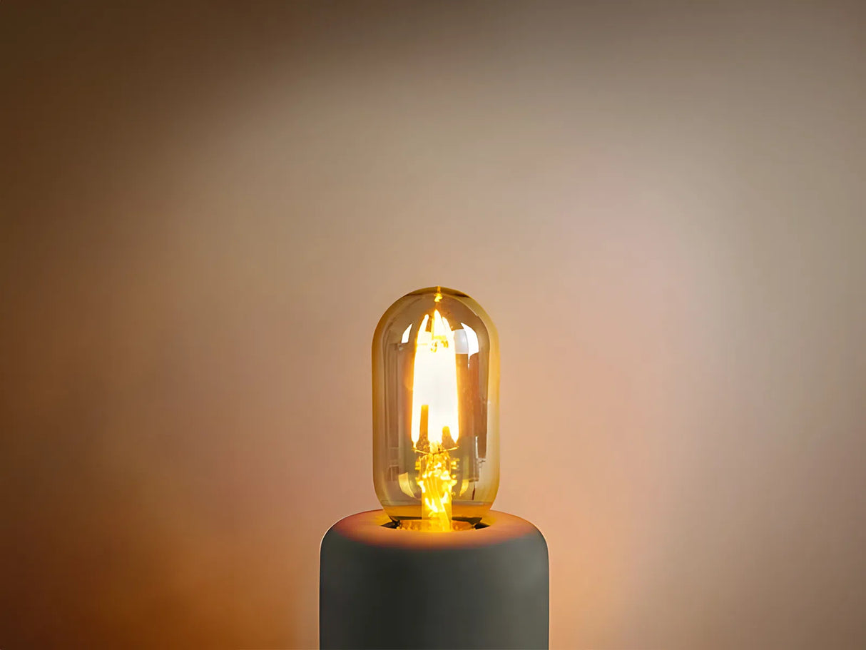 E27 LED-Lampe, Glühfaden, T45-Röhre, 4 W, 2200 K, bernsteinfarben, dimmbar