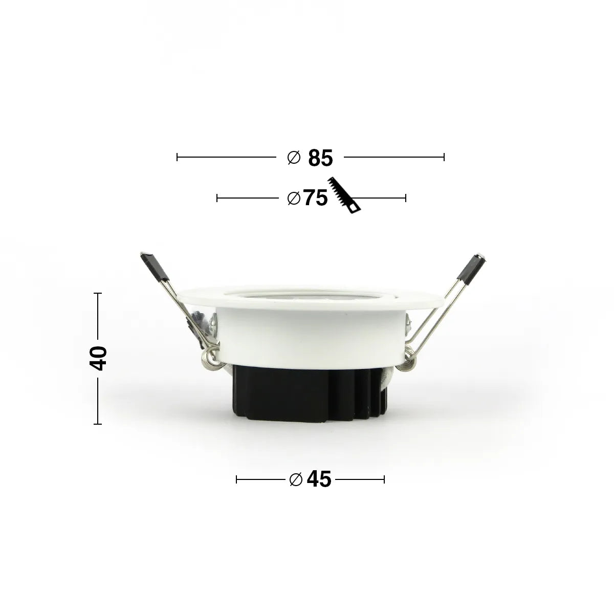 LED-Einbaustrahler 3W ⌀85mm dimmbar schwenkbar