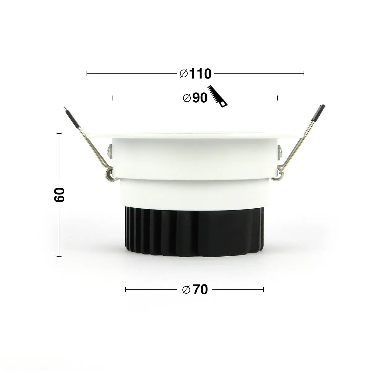LED-Einbaustrahler 7W ⌀110mm dimmbar schwenkbar