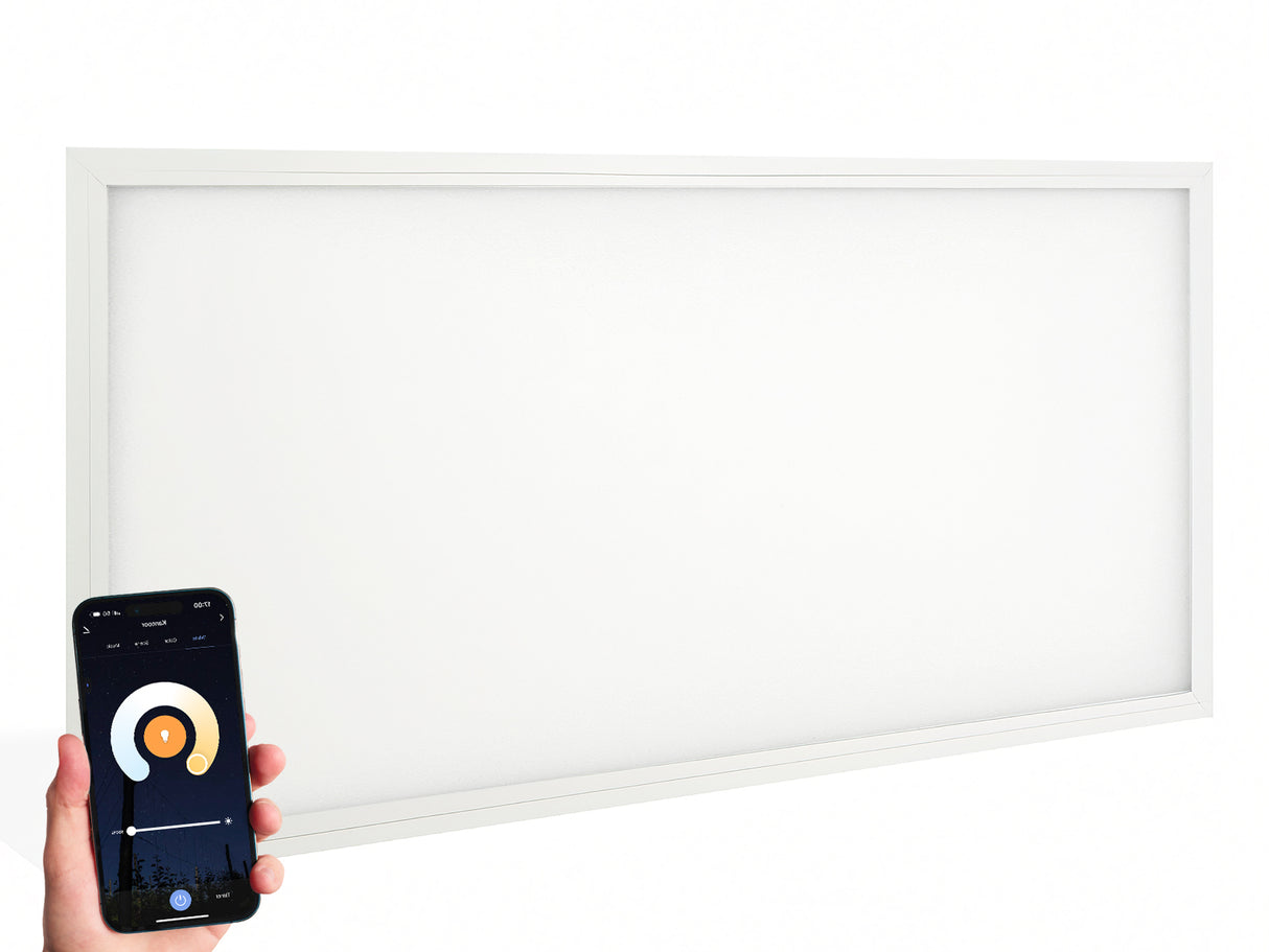WiFi LED-Panel 60x120cm, CCT, 3000K – 6000K, 50W, 100 lm/W, kantenbeleuchtet