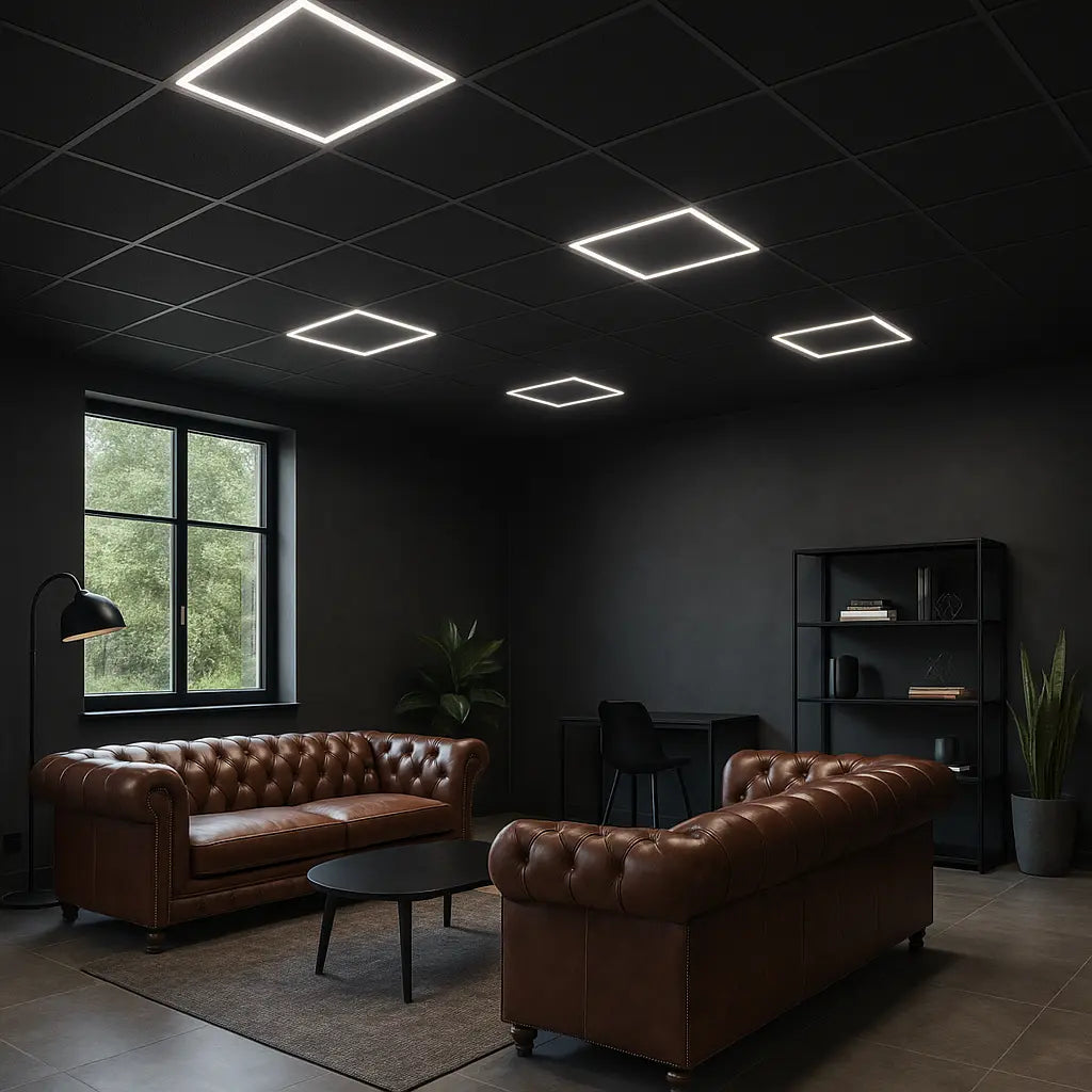 Schwarzes LED-Panel Hollow 60x60 cm 36W Einstellbare Lichtfarbe (CCT)