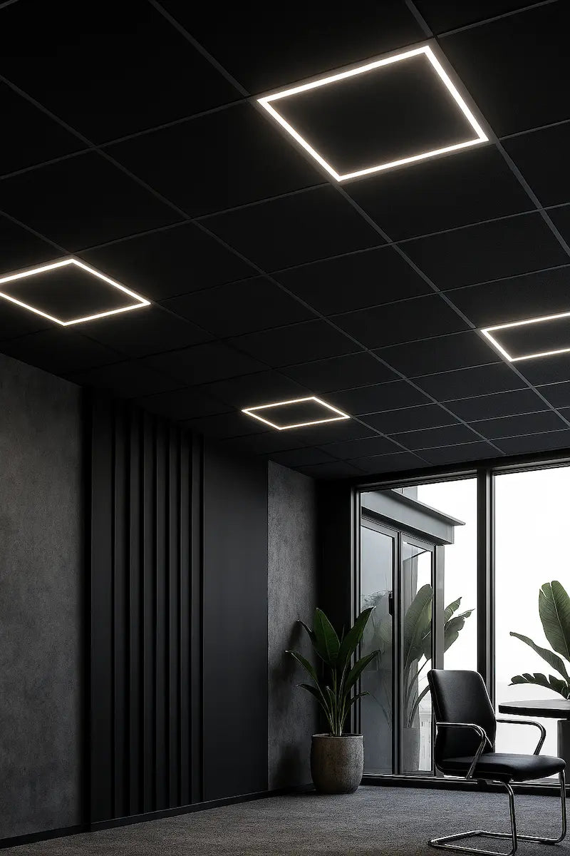 Schwarzes LED-Panel Hollow 60x60 cm 36W Einstellbare Lichtfarbe (CCT)