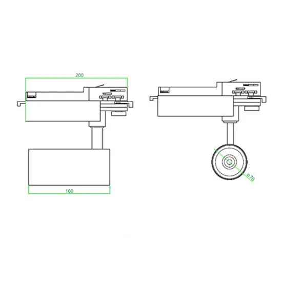 Energieeffizienter COB LED Schienenstrahler 3 Phasen 20W mit Philips Treiber