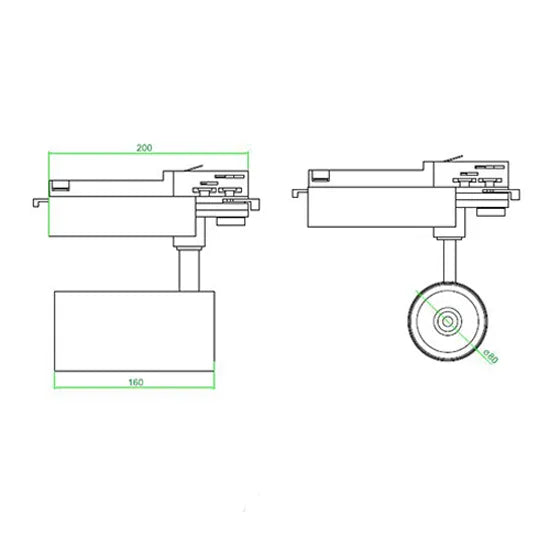 Energieeffizienter COB LED Schienenstrahler 3 Phasen 30W mit Philips Treiber