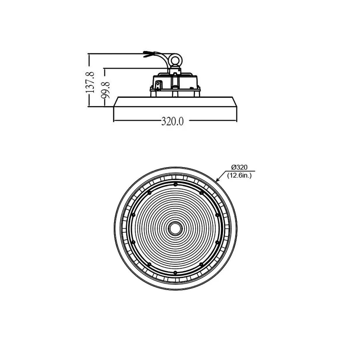 LED UFO Highbay 150W 150lm/W Sosen-Treiber dimmbar