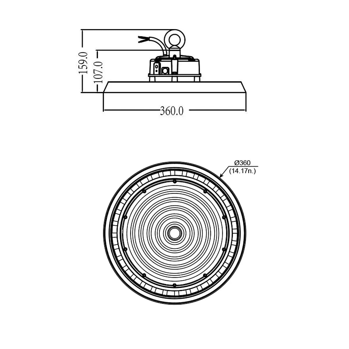 LED UFO Highbay 200W 150 lm/W Sosen-Treiber dimmbar