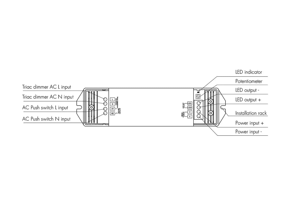 Dimmbarer LED-Streifen-Controller AC100V-240V 15A - für weißes Licht