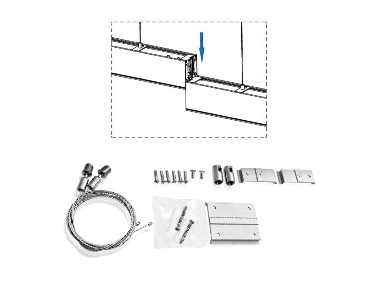 Hängende LED-Lichtleiste Schwarz 150cm 48W Anschließbar