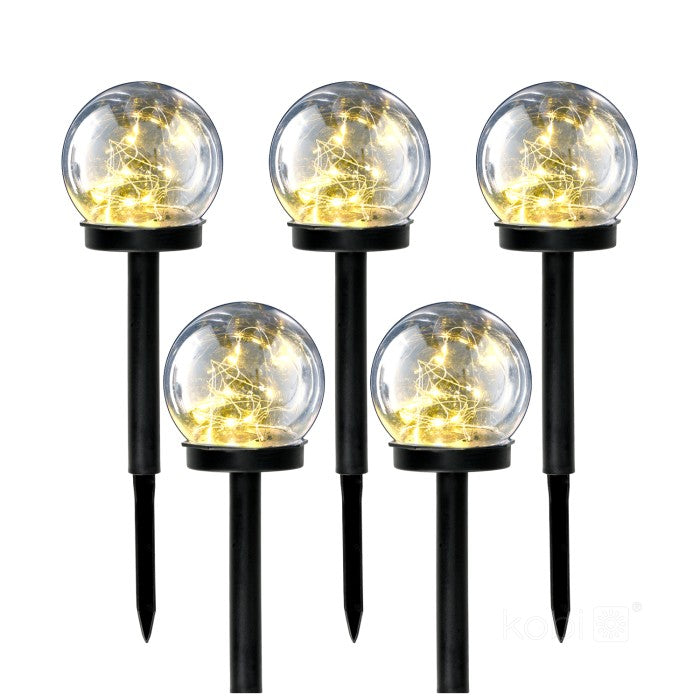 Solar LED Kugelleuchte 0,12W | Set 5 Stück