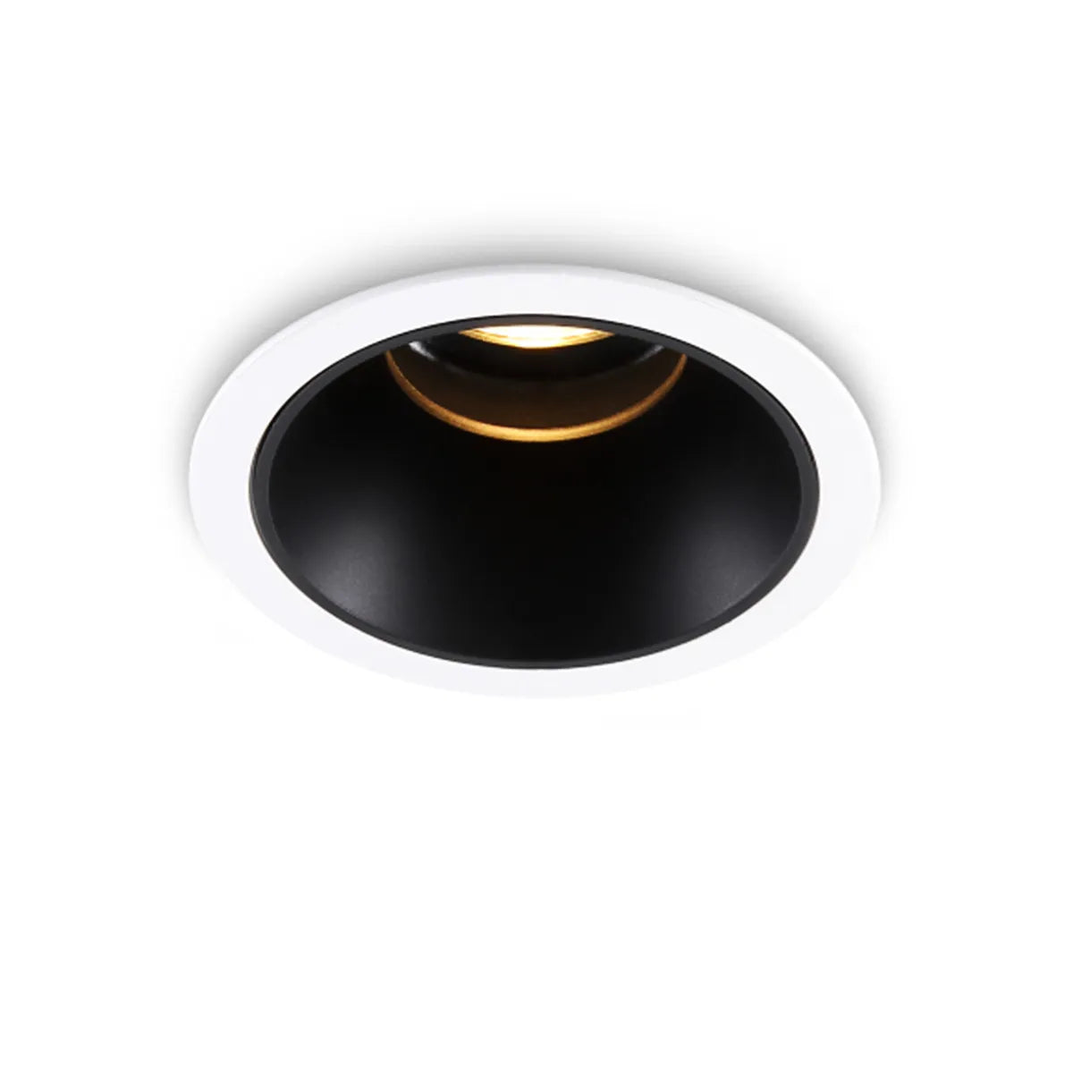 LED-Einbaustrahler 5W 3000K Warmweiß ⌀83mm schwenkbar Schwarz mit weißem Rand