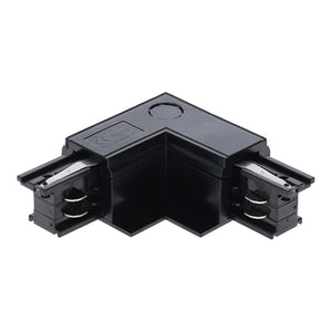 Inbouw 3-fase rail hoek connector zwart binnenhoek