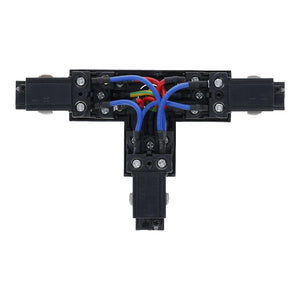 Inbouw 3-fase rail T-splitsing connector zwart links 1
