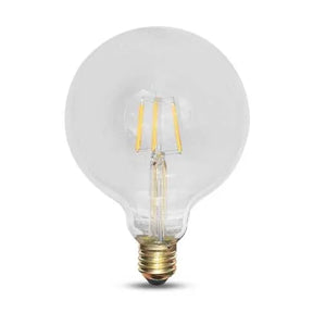E27 LED Lamp filament G125 6W 2200K wit dimbaar, voorkant in beeld (foto 2)