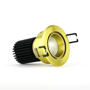 Gold LED Recessed Spotlight 5W ⌀70mm tiltable