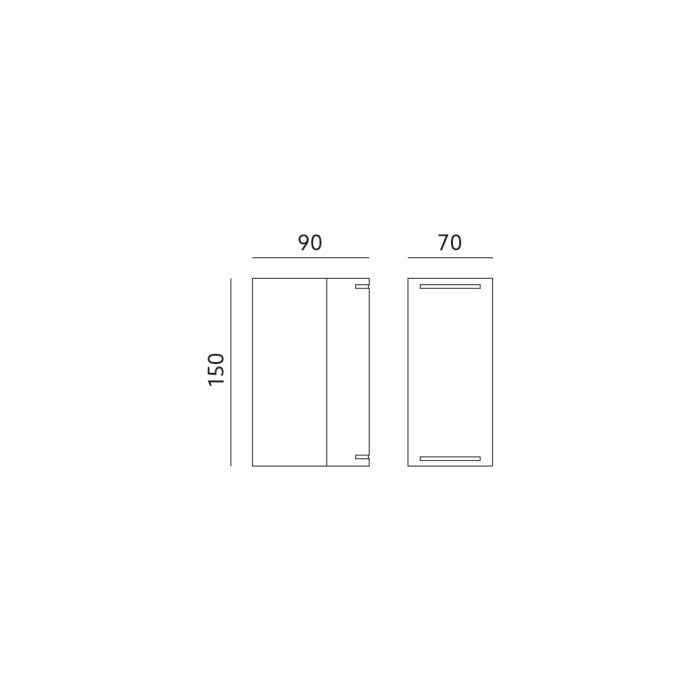 LED Wandleuchte bi-direktional halbrund 150mm GU10 IP44