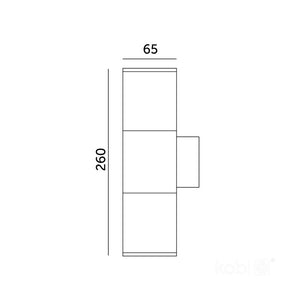 LED Wandleuchte bi-direktional 65x260mm rund GU10 IP54