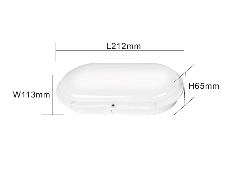 LED Bulkhead 212x113mm Oval 15W | IP66