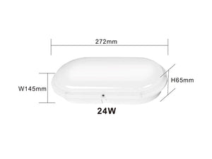 LED Bulkhead 272x145mm Oval 24W | IP66