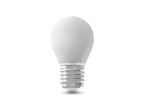 E27/E14 LED Lamp filament P45 5W 2600K frosted dimbaar, recht van voren en in close-up (foto 1)