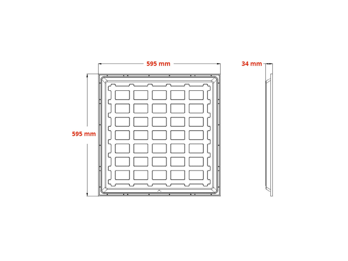 LED-Panel 60x60cm 25W 200lm/W – Philips LED-Treiber