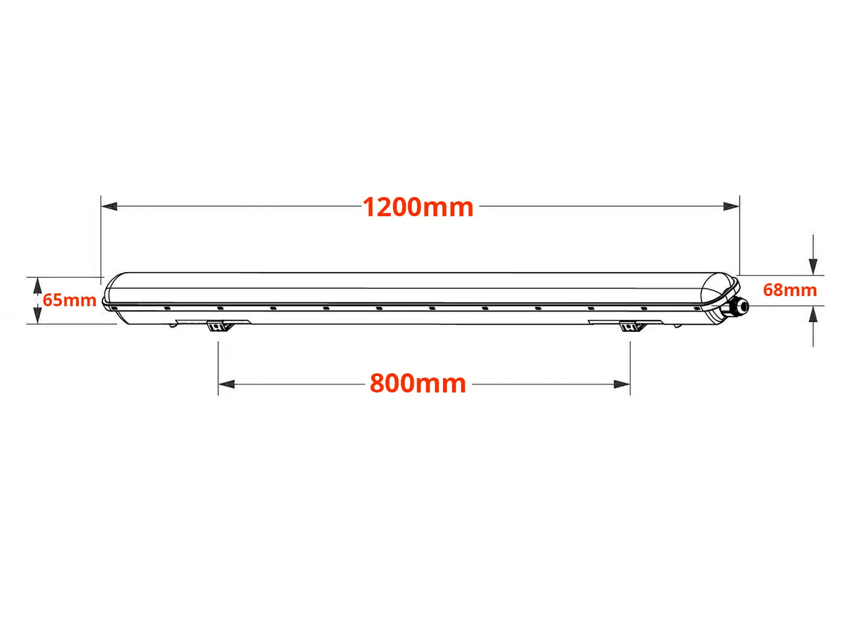 LED-Tri-Proof-Leuchte 120cm 36W IP65 Philips-Treiber 190lm/W