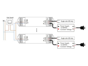 Dimbare LED Strip controller AC100V-240V 15A - voor Wit licht