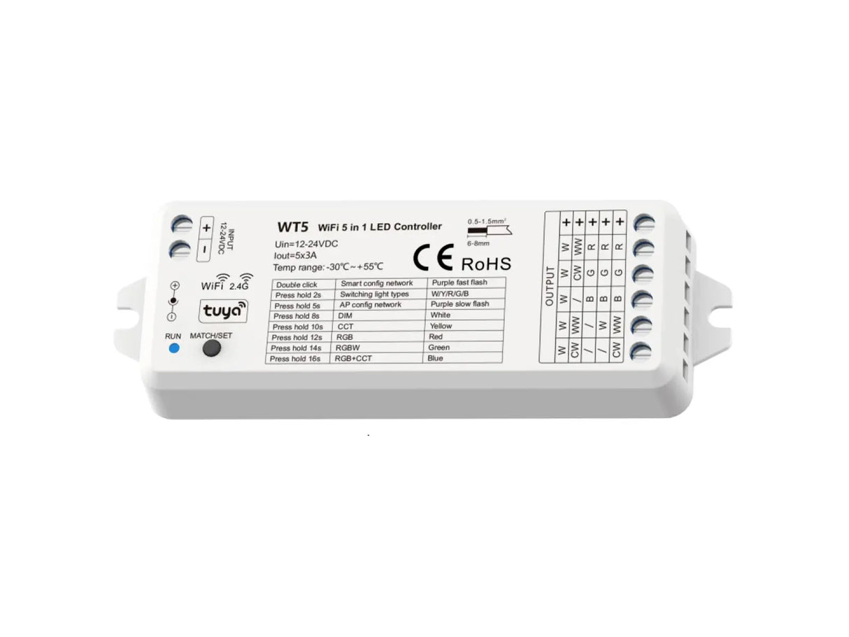 WiFi LED Strip controller - voor Wit & Gekleurd licht