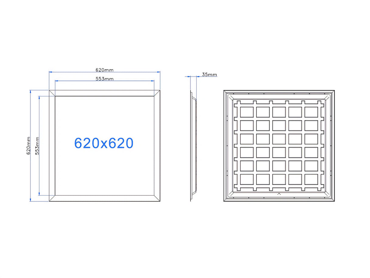 LED Panel 62x62cm 28W 140lm/W - EcoBoost - Flimmerfrei
