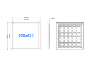 LED Panel 62x62cm 28W 140lm/W - EcoBoost - Flimmerfrei