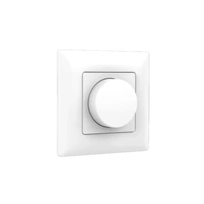 LED Dimmer 200W 1-10V met draaiknop Wit, voorkant in beeld en wit