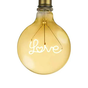 E27 LED Lamp filament G125 Love 2.5W 2100K amber dimbaar, ophangsysteem