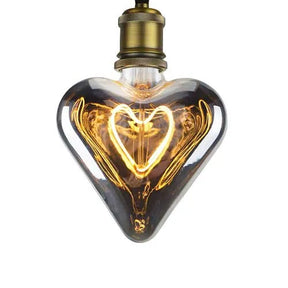 E27 LED Lamp filament hartje smokey grey 5W 2200K dimbaar, ophangsysteem